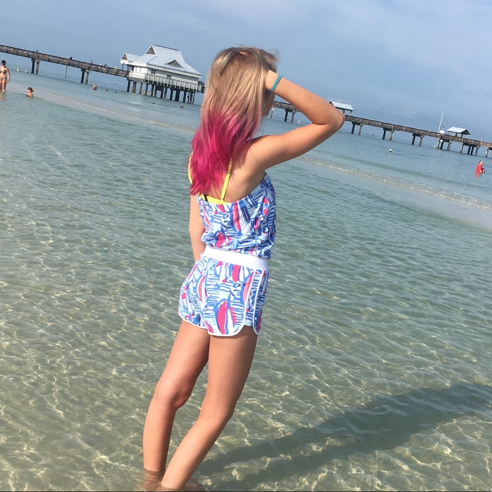 RED RIGHT RETURN Romper XS Lilly Pulitzer